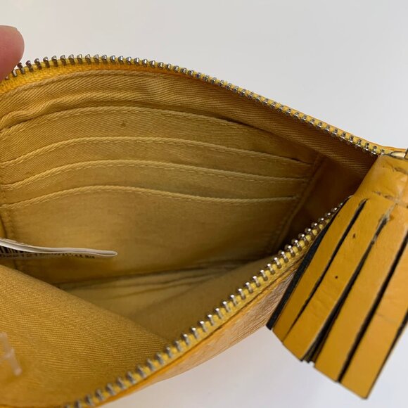 El Cortes Ingles Yellow Leather Wristlet - Picture 2 of 5